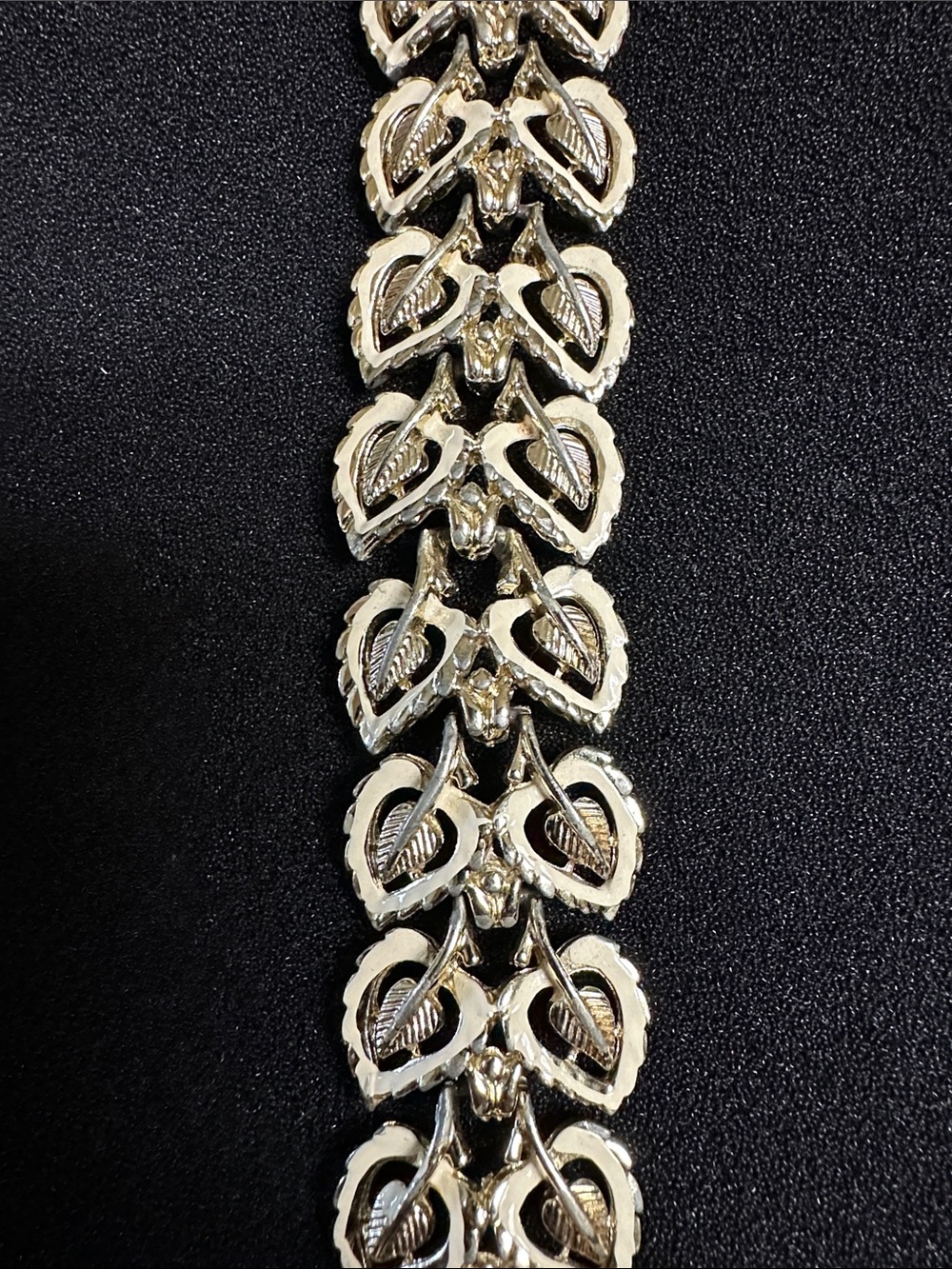 Vintage 1950s P.I.M. Piscitelli Gold Leaf Link Demi Parure Set Bracelet Earrings - Picture 3 of 15